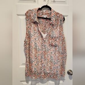 Liz Claiborne Colorful Dotted Sleeveless Blouse W Camisole